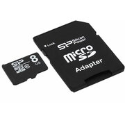 MEMORY card micro SD 8GB+SD adapter, SILICON POWER Class 10 AKRUS8A10.jpg