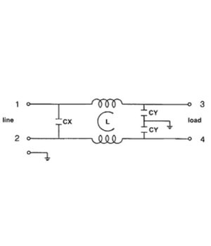MAITINIMO FILTRAS ~230V 10A, 0.3mH Cx:100nF Cy:3.3nF AMFTXX+2.jpg