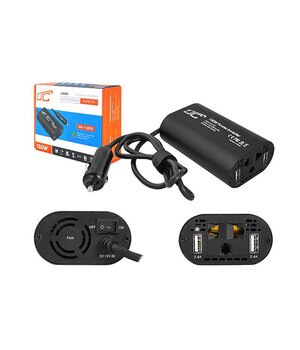 ПРЕОБРАЗОВАТЕЛЬ НАПРЯЖЕНИЯ  12V DC=>230V AC 150W + 2x USB 2.4A AMKA150LX+1.jpg