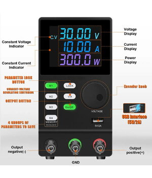 PROGRAMMABLE LABORATORY POWER SUPPLY 0-30V 0-10A, 4Digits, RS232, USB AML3010RS+1.jpg