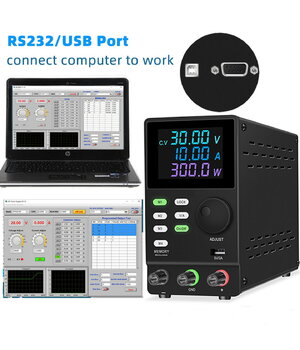 PROGRAMUOJAMAS LABORATORINIS MAITINIMO ŠALTINIS 0-30V 0-10A, 4Digits, RS232, USB AML3010RS+3.jpg