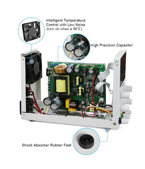 ЛАБОРАТОРНЫЙ источник питания SPS605, 0-60В 0-5А, с индикатором мощности, белый AML6005P+5.jpg