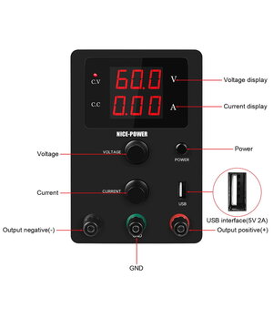 ЛАБОРАТОРНЫЙ источник питания SPS605 0-60В 5А, с индикатором мощности, черный AML6005PJ+2.jpg