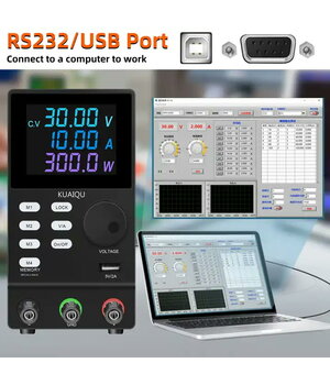 PROGRAMUOJAMAS LABORATORINIS MAITINIMO ŠALTINIS 0-60V 0-5A, 4Digits, RS232, USB AML6005RS+3.jpg