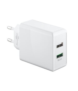 POWER SUPPLY - POWER SUPPLY 2xUSB QC3.0(28W); QC3.0: 5V/3A;9V/2A;12V/1.5A, white AMS0528QC3B.jpg