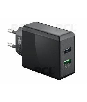 Источник питания 2xUSB QC3.0(28W);  QC3.0: 5V/3A;9V/2A;12V/1.5A, черный AMS0528QC3J.jpg