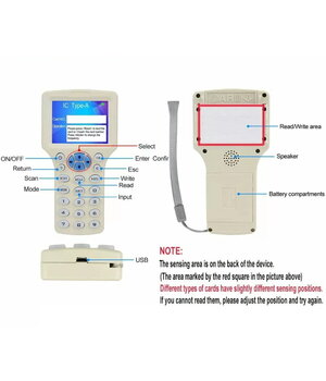 Устройство копирования и считывания RFID IC/ID для карт 125 кГц - 13,56 МГц с ЖК-дисплеем 3,2" (комплект карт/ключей/брелоков входит в комплект) AP181+2.jpg