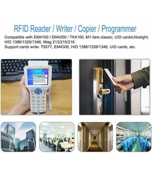 Устройство копирования и считывания RFID IC/ID для карт 125 кГц - 13,56 МГц с ЖК-дисплеем 3,2" (комплект карт/ключей/брелоков входит в комплект) AP181+6.jpg