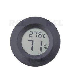 LCD Display Thermometer -  Hygrometer, black, round  ATM01.jpg