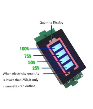 Ličio akumuliatoriaus talpos indikatoriaus modulis, 16.8V 4celės, 13.2V-15.6V, mėlynos spalvos ATMI52+3.jpg