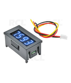 VOLTMETRAS - MODULIS 0.36" LED mėlynas, DC 0-100V, 4 skaičiai, su korpusu, 3 laidai ATMV28M+2.jpg