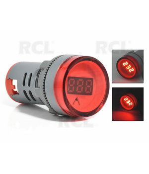 LED Panel Indicator AC 60-500V,  Ø22mm LED red, AD16-22DSV ATMVR01.jpg