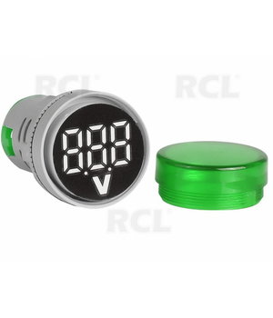 LED Panel Indicator AC 60-500V,  Ø22mm LED green, AD16-22DSV ATMVR02+2.jpg