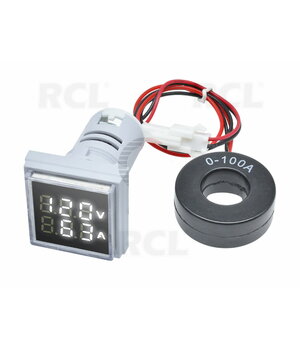 VOLTMETER - AMPERMETER AC 50-500V 0-100A, 22x22mm ATMVR04.jpg