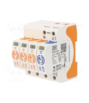 V20-3+NPE-280 Surge arrester; Type 2; Poles: 3+NPE; 20kA; 280VAC; -40÷80°C; IP20 _eO40P6sQRqydLi9DHCtNqsFv7A1xZlQy8qB2voem3g