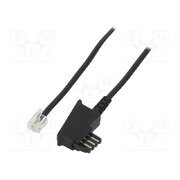 50236 Cable: telephone; RJ11 plug,TAE F plug; 3m; black; PVC; Core: CCA 8CZU6P8qTJdyC9B4gwOUsiHOjUIyECDQtjvLpPaCq30