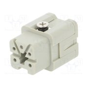 HA-004-FS Connector: HDC; contact insert; female; HDC; PIN: 5; 10A; 400V; 4+PE r00dFrLgYK1ISdl_WA9Lo0yCbXPWKc42eq7I2dL6kns
