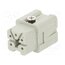 HA-004-FS Connector: HDC; contact insert; female; HDC; PIN: 5; 10A; 400V; 4+PE r00dFrLgYK1ISdl_WA9Lo0yCbXPWKc42eq7I2dL6kns