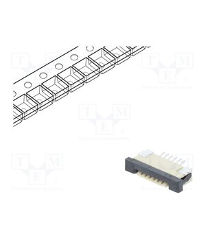 DS1020-07-6VBT1B-R Connector: FFC/FPC; SMT; PIN: 6; Contacts: copper; tinned; 1mm; ZIF uHV_xXumI9EkQrhiKOQOKr4vkQIVjd6Y14kIyxFweVQ