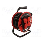 W-97381 Extension lead; 3G1.5mm2; 25m; rubber; black; Sockets no: 4; reel aJX0ZxP3gtE3rxolX2lqxfyCLFJlHRRJiS_ocKBltHM