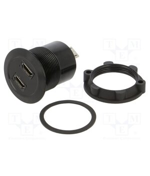 MICRO USB-03-BK Adapter; for panel mounting,rear side nut; USB 2.0; Thread: M25 ljHLTbKfmjTETUk58rme3543Tlep4KBK3kyJEjNC9A0