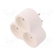 W-01140 Connector: AC supply; splitter; 2P; 250VAC; 16A; Type: round; white qiR409UAuz1c2lduADthf9kIFjKifwbpGvUxJx777WA