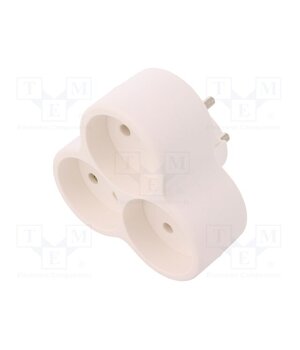 W-01140 Connector: AC supply; splitter; 2P; 250VAC; 16A; Type: round; white qiR409UAuz1c2lduADthf9kIFjKifwbpGvUxJx777WA