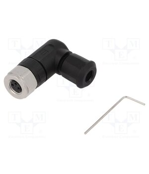 21023594301 Connector: M8; female; PIN: 3; 4A; 60V; IP67; angled 90°; for cable Zfvkw_IL1DQhGjsnWwKCB8up1uEUTi0D29UkGx_-aVk