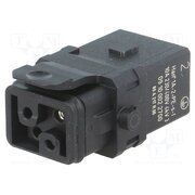09100022700 Connector: HDC; contact insert; female; Han® 1A; PIN: 3; 2+PE 7lL45r1AL1YWledCpB0lPOeYt8CwSxKMifJ1af5Z3CQ