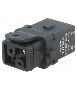 09100022700 Connector: HDC; contact insert; female; Han® 1A; PIN: 3; 2+PE 7lL45r1AL1YWledCpB0lPOeYt8CwSxKMifJ1af5Z3CQ
