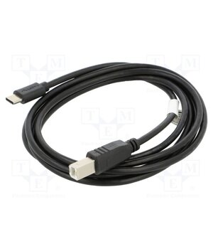 CA-USBA-13CC-0018-BK Cable; USB 2.0; USB B plug,USB C plug; gold-plated; 1.8m; black 3o7z4dYHukk5Cs2OKrxDoMoSGm06qD8dXovxDJcWNzo