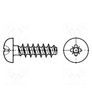 3205359 Screw; for plastic; 1.8x8; Head: button; Pozidriv; PZ0; steel; zinc X_TzsfnTViXLvLSxGoAEmTS2p65Qfp0A72_XKG9tMyY