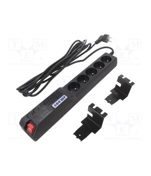ACAR 504WF RACK 5M Plug socket strip: protective; Sockets: 5; 250VAC; 10A; black 7Ml-iiFMK_tVwmKpYUR-ojYJ7cr1kJ0g71qtD-mANIo