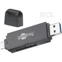 KORTELIŲ skaitytuvas 2in1 USB3.0 - USB-C, SDXC, SDHC, Micro SD, SD 5.0 Gb/s