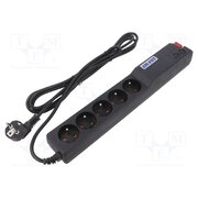 ACAR 504WF 3M Plug socket strip: protective; Sockets: 5; 250VAC; 10A; black rnlHgHcv4RIuxHhQDs0zQAnk-hw8cX6szDdnP9p70FM