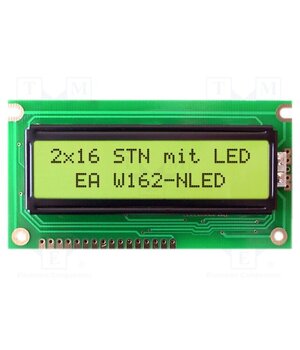 EA W162-NLED Display: LCD; alphanumeric; STN Positive; 16x2; yellow-green; LED WDEM-D2tJD5v0IvndLw64KvozJSpTEOUsx_QRozSuzw