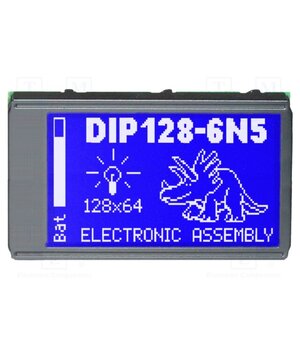 EA DIP128-6N5LW Display: LCD; graphical; 128x64; STN Positive; blue; 75x45.8mm; LED iTtzufKJFmwQBx_DlgNQrREIIVVytfwM292pyX93u_E
