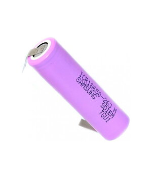 RECHARGEABLE BATTERY Li-On 3.6V 2.6Ah, I=max 10A, Samsung ICR18650-26J3, 18x65mm, solder contacts "U" BAL1865_26L.jpg