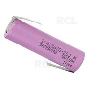 RECHARGEABLE BATTERY Li-On 3.6V 2.6Ah, I=max 10A, Samsung ICR18650-26J3, 18x65mm, solder contacts "Z" BAL1865_26LZ.jpg