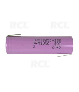 АККУМУЛЯТОР Li-Ion 3,6 В 3,5 Ач, ток открытия: не более 13 А, Samsung INR18650-35E, расположение контактов "U" паяное BAL1865_35L.jpg