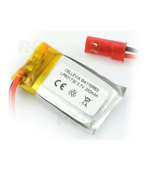 RECHARGEABLE BATTERY Li-Po 3.7V 250mAh 6x17x30mm with JST connector BALP061730.jpg