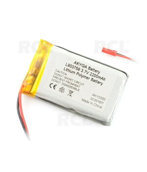 RECHARGEABLE BATTERY Li-Po 3.7V 550mAh 8x37x59mm with JST connector BALP083759.jpg