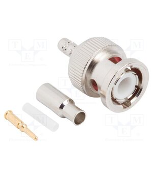112134 Connector: BNC; plug; male; straight; 50Ω; crimped; for cable; POM 2RZkvGnrIuZ1tEPDZmLgtbhoPqDuSfE7xrFa6pq2Og4