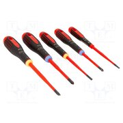 BE-9882SL Kit: screwdrivers; insulated; Pozidriv®,slot; ERGO®; 5pcs. rYjZr9PFpOvQoEewODAbXACu_8aXJ5NEkZoGBb3Ij0k
