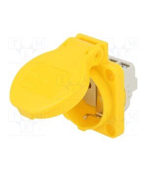 105-0E Connector: AC supply; socket; 2P+PE; 250VAC; 16A; yellow; PIN: 3 fpuTQ_RHxxVCsxiWN_NezVOaYNJ2pD8quFwkN-sfIUI