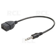 ADAPTER OTG USB A (F) <-> 3.5 mm 4pin (M) Jack, with cable 130 mm