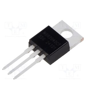 MBR2045CT Diode: Schottky rectifying; THT; 45V; 20A; TO220AB; Ufmax: 700mV HB1CZtIvX7Np-7klQ4xm197zZFGDZmJp4mmHaA6aqiw