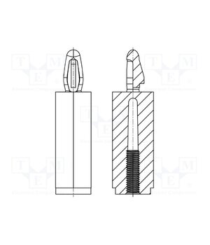8G501V42554 PCB distance; polyamide 66; L: 22mm; screwed fole,snap fastener 8txvv8Lp7r_pZh2CU9gPsPzqH8THqfPCN4Ig9DTH98E