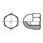 1092960 Nut; hexagonal; M12; 1.75; 6 steel; 19mm; BN 150; DIN 1587; dome JLydWNHFNTHKY8nzHV-iUIeNlU8UMiwTse9RWPF5GXg