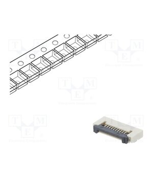 DS1020-12-10VBT1A-R Connector: FFC/FPC; tinned; SMT; 500mA; 50V; PIN: 10; 500um; ZIF; 30mΩ _bisuSuxhYUmkLjzbssg8JQi7N9cnKpxF2zryu3gILs